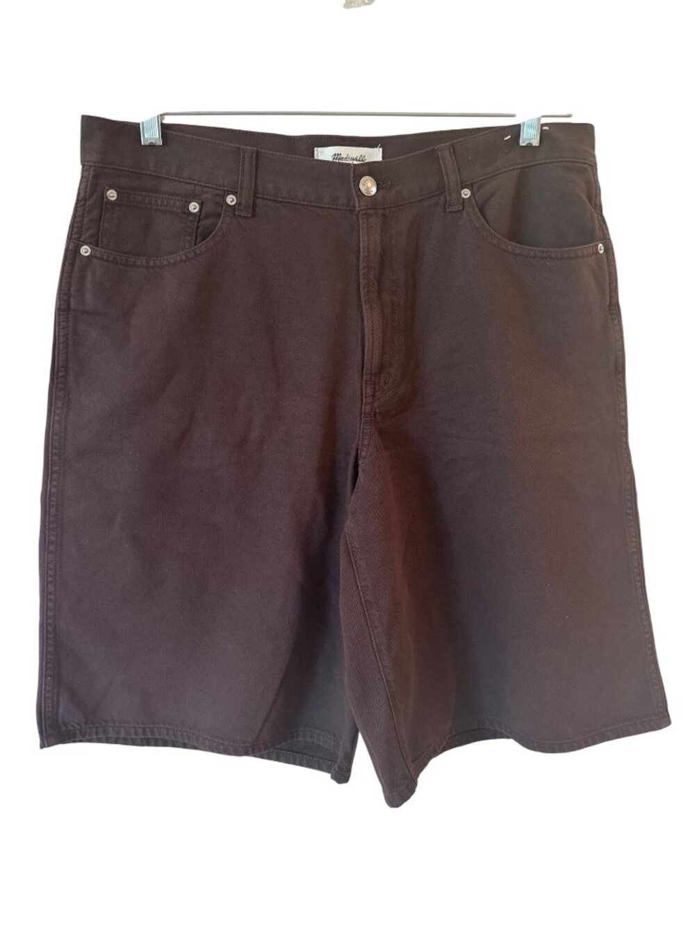 Madewell Brown Denim High-Rise Womens Shorts Size 30 Cotton Blend